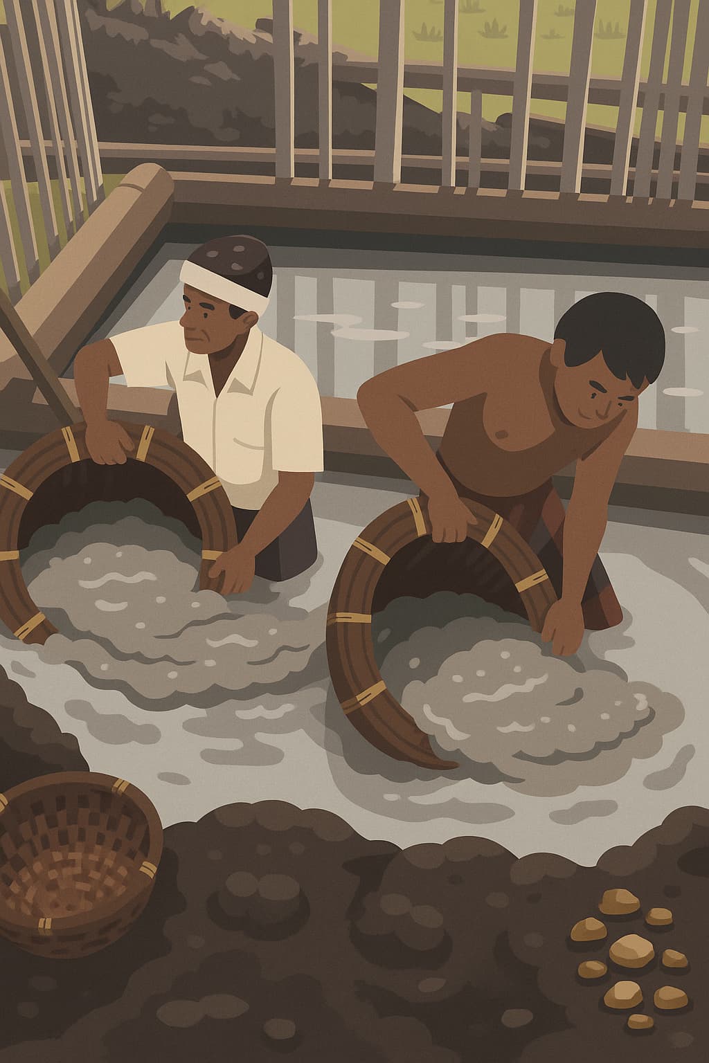 Gem mine in Sri Lanka